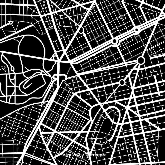 Black and white town map design Vector | Free Download