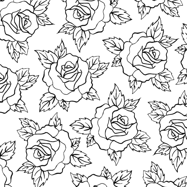 Premium Vector | Black and white valentine pattern background