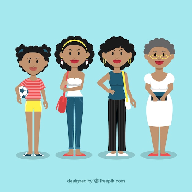 Free Vector | Black woman in different ages