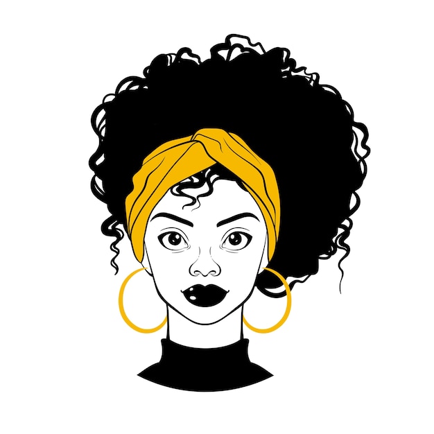 Premium Vector | Black woman portrait