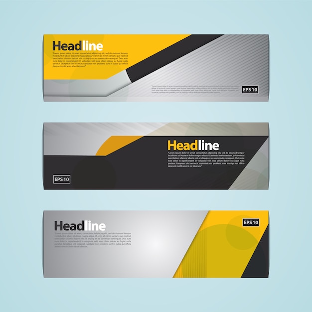Free Vector | Black and yellow banner design