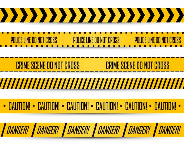 Premium Vector Black And Yellow Stripes Police Tape For Do Not Cross