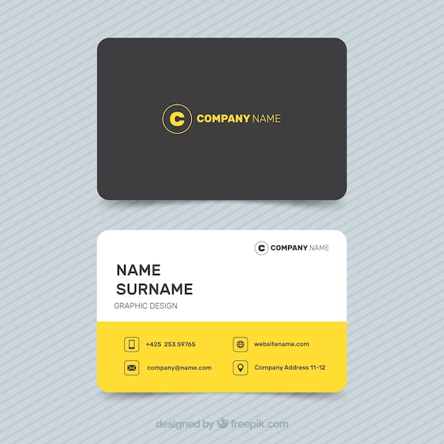 Download Free Black And Yellow Visiting Card Free Vector Use our free logo maker to create a logo and build your brand. Put your logo on business cards, promotional products, or your website for brand visibility.