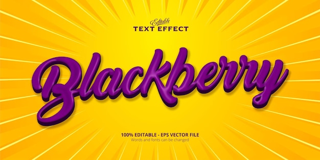 Premium Vector Blackberry Text Editable Text Effect