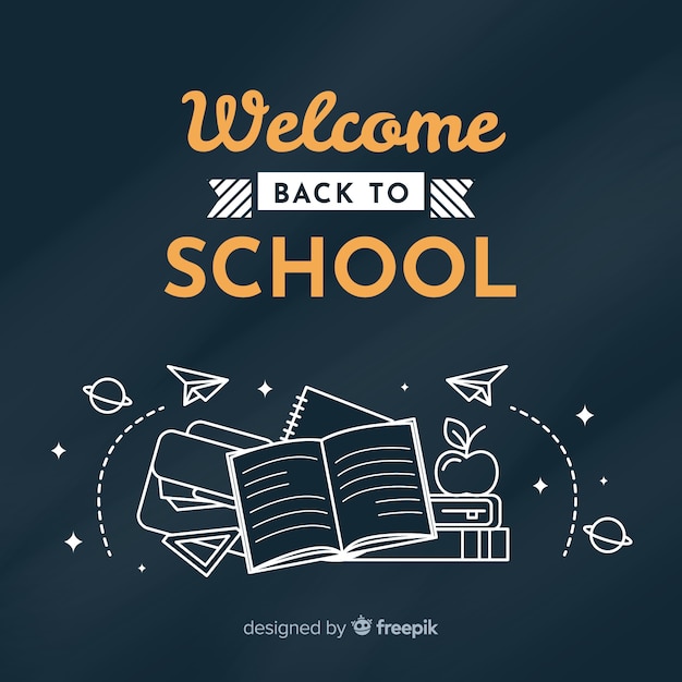 Premium Vector | Blackboard back to school background