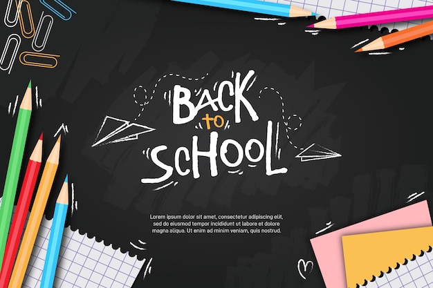 Blackboard back to school background Premium Vector