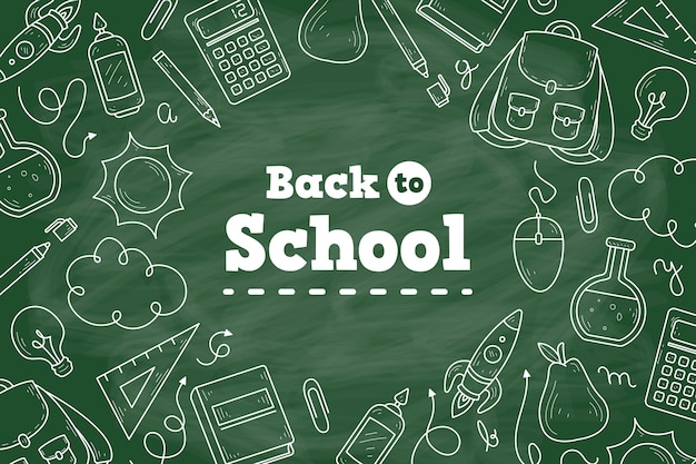 Blackboard back to school wallpaper | Free Vector