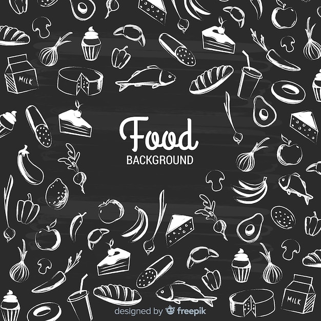 Download Blackboard food background Vector | Free Download