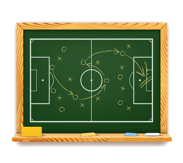 blackboard schematic Football SPORTIKA Marker cm 40,5 x 25,5 BIFACIAL Sport