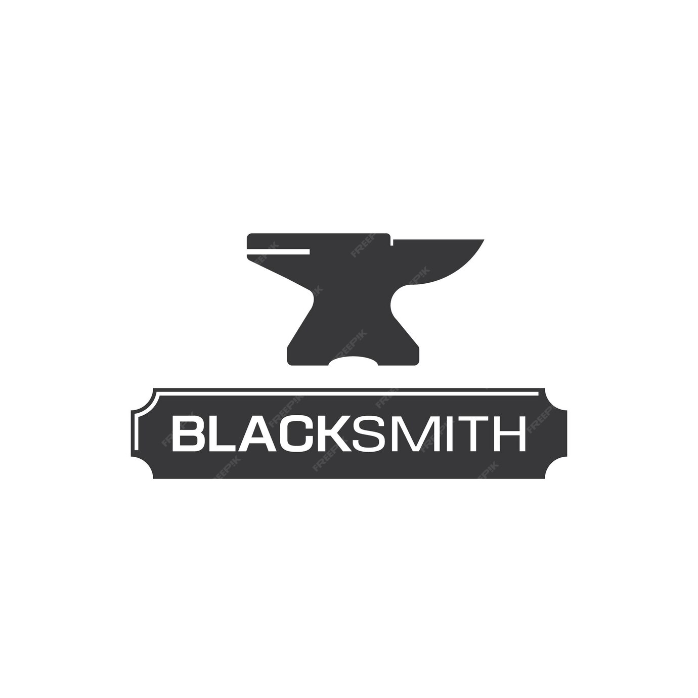 Premium Vector | Blacksmith iron logo template