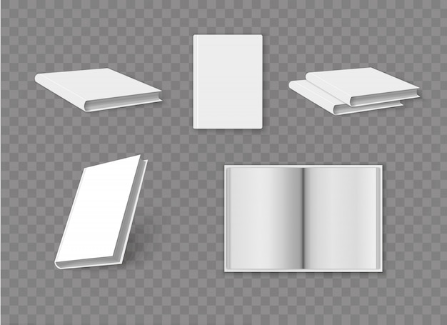 Blank book cover template on white background with soft shadows. vector illustration.realistic book. Premium Vector