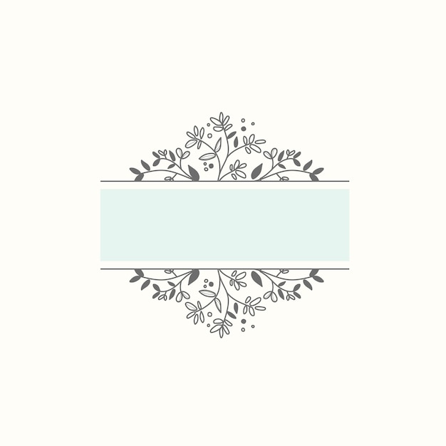 Blank botanical frame design element vector Free Vector