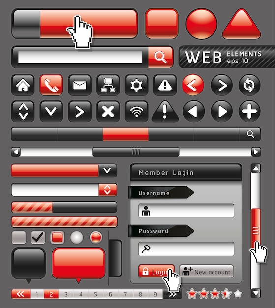 Blank buttons for website and app. Premium Vector