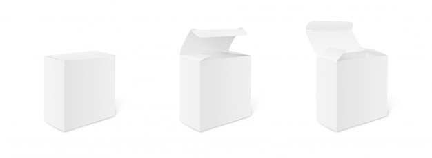 Download Blank cardboard package boxes mockup. closed and open ...