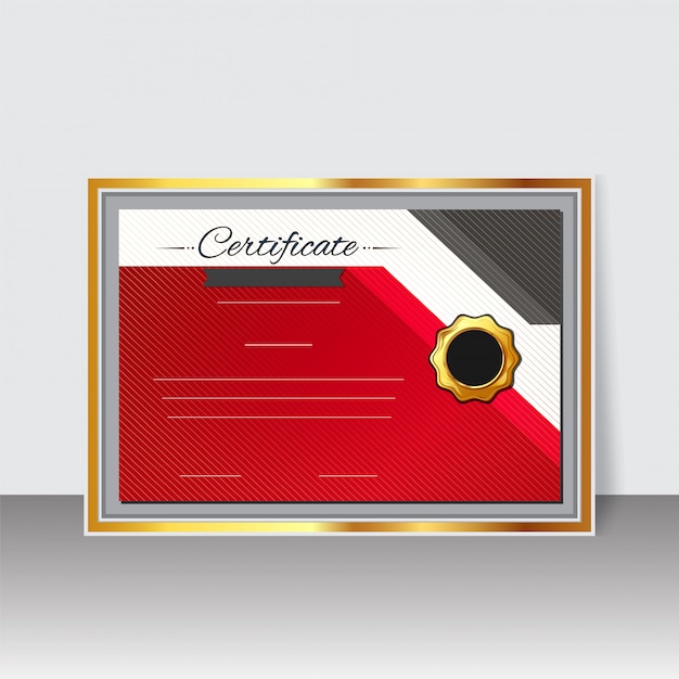 Download Blank certificate or diploma template design with gloden stamp. | Premium Vector