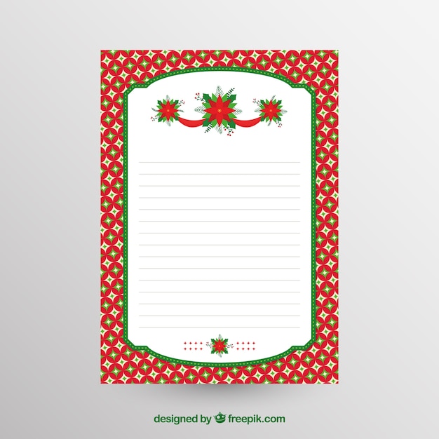 Blank christmas letter template Free Vector