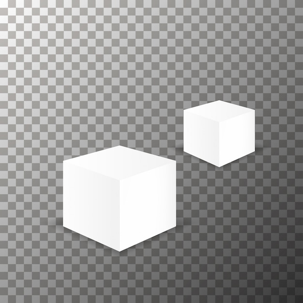 Premium Vector | Blank cube mockup vector.