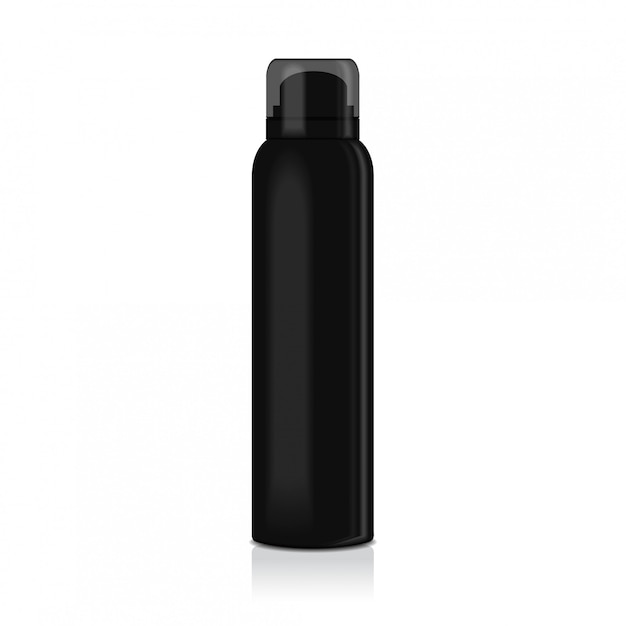 Download Premium Vector Blank Deodorant Spray For Women Or Men Template Of Black Metal Bottle With Transparent Cap