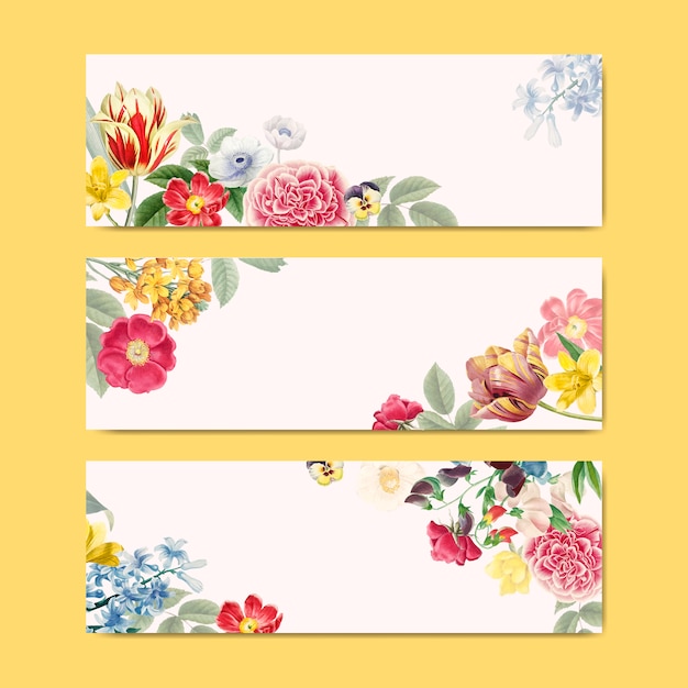 Download Blank floral banner copy space Vector | Free Download