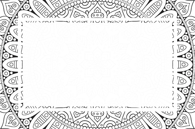 Premium Vector | Blank frame background with mandala ornament style