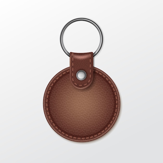 Download Premium Vector | Blank leather round keychain with ring ...