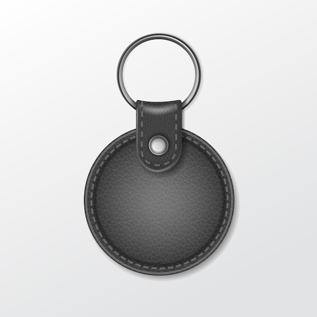 Download Premium Vector | Blank leather round keychain with ring ...