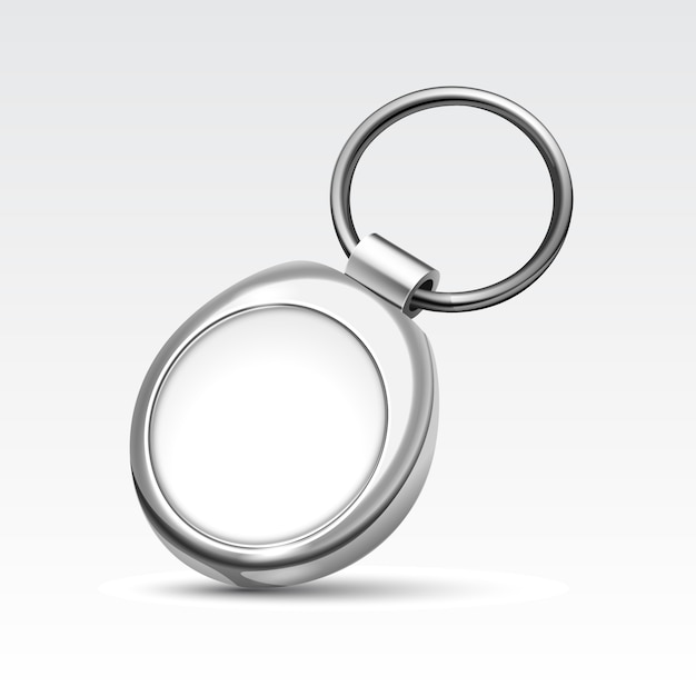 Download Premium Vector | Blank metal round keychain with ring for ...