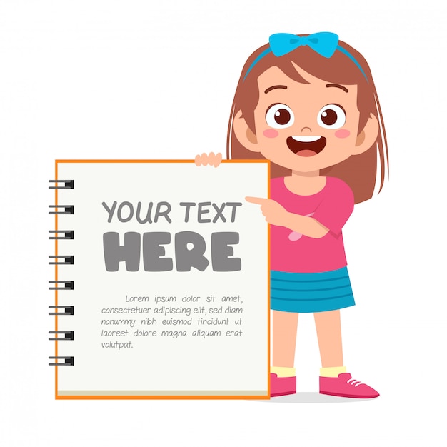 Download Free Blank Note Book Template With Cute Little Kid Premium Vector Use our free logo maker to create a logo and build your brand. Put your logo on business cards, promotional products, or your website for brand visibility.