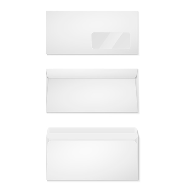 Premium Vector Blank Paper Envelopes For Your Design Blank Envelopes Front And Back View