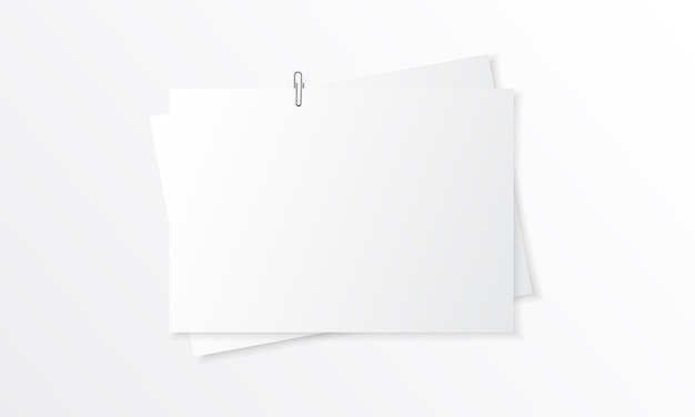 Download Premium Vector Blank Paper Realistic Mockup With Paper Clip PSD Mockup Templates