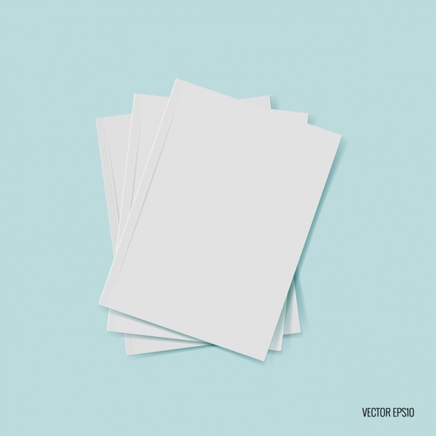 Download Free Vector Blank Paper Sheet Stack PSD Mockup Templates