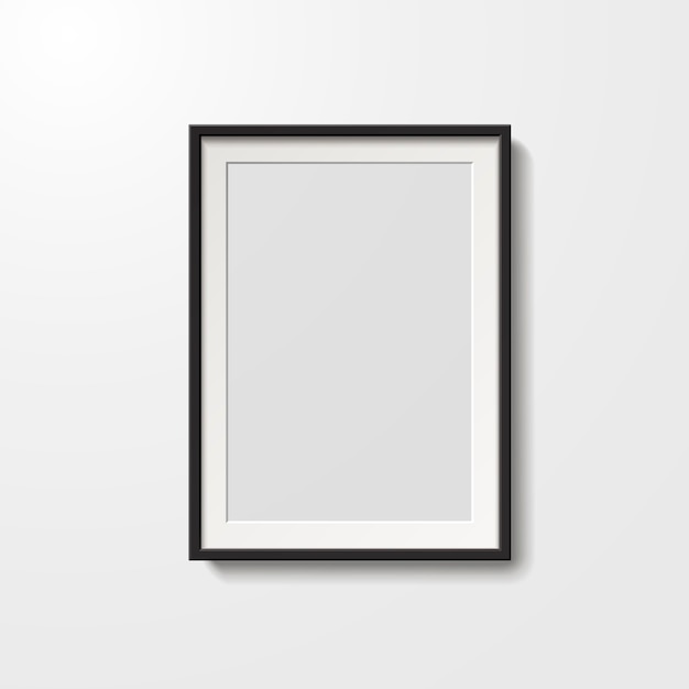 Premium Vector | Blank picture frame isolated on the white wall in 3d ...