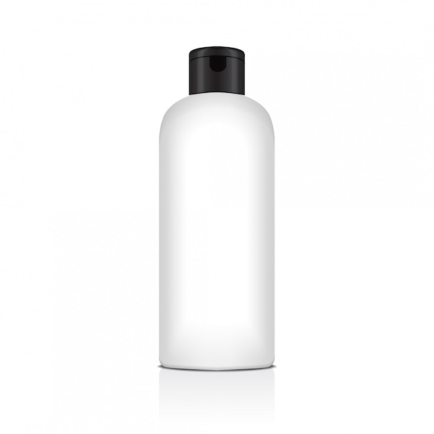 Download Blank plastic bottle for shampoo, lotion, shower gel, body milk, bath foam. realistic template ...