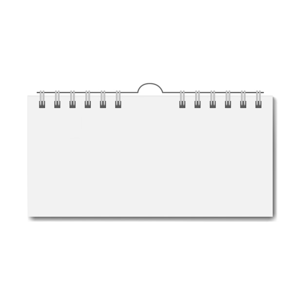 Premium Vector Blank realistic rectangular calendar on spiral