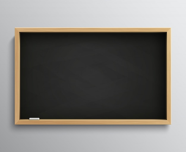 Premium Vector Blank Retro Class Blackboard With Chalk Pieces Empty Black Chalkboard Vector