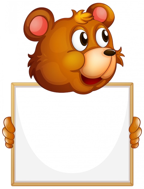 Download Free Blank Sign Template With Brown Bear On White Background Free Vector Use our free logo maker to create a logo and build your brand. Put your logo on business cards, promotional products, or your website for brand visibility.