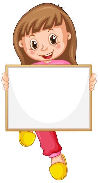 Download Free Download This Free Vector Blank Sign Template With Cute Girl On Use our free logo maker to create a logo and build your brand. Put your logo on business cards, promotional products, or your website for brand visibility.
