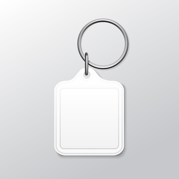 Download Blank square keychain with ring and chain for key isolated ...