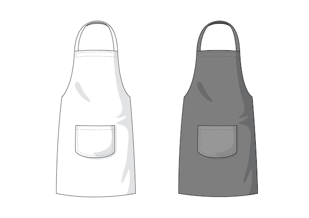 Download Blank white and black apron template. Vector | Premium ...