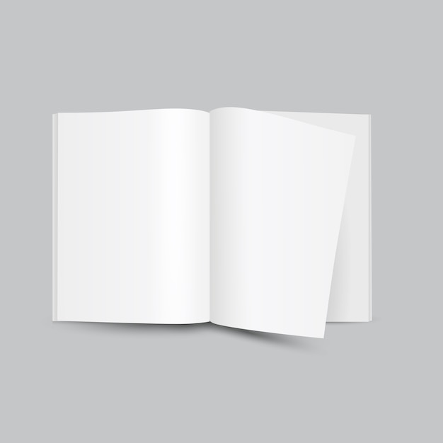 Premium Vector | Blank white open magazine front view