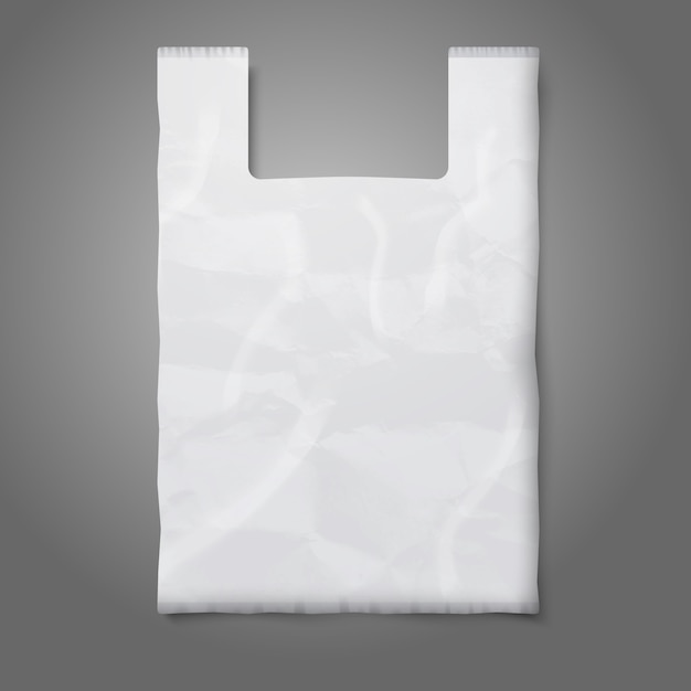Blank white plastic bag with place for your design and branding