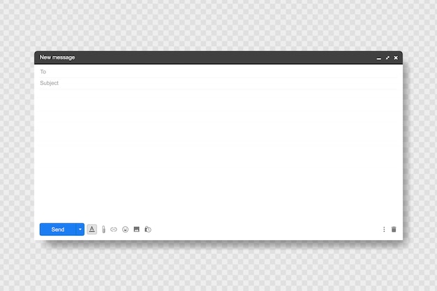 Blank Window Of Email Template Illustration Email Message Window