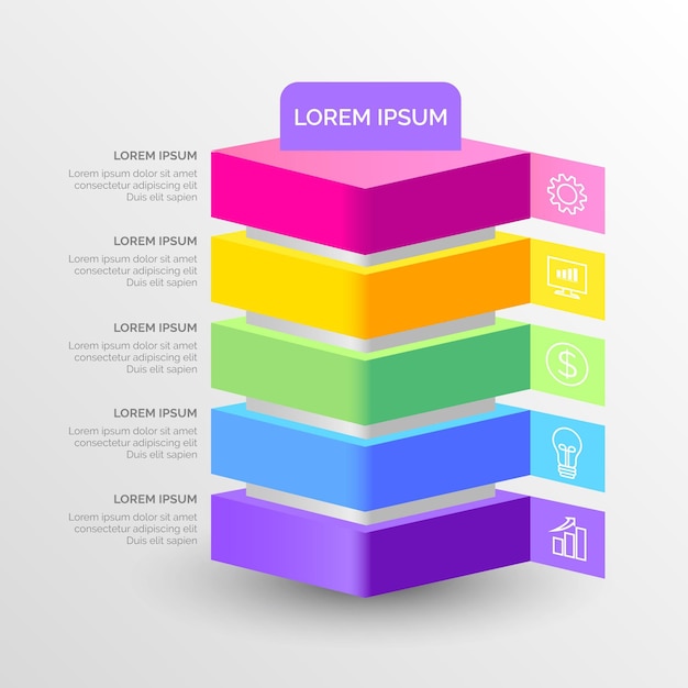 Download Free Vector | Block layers infographic template