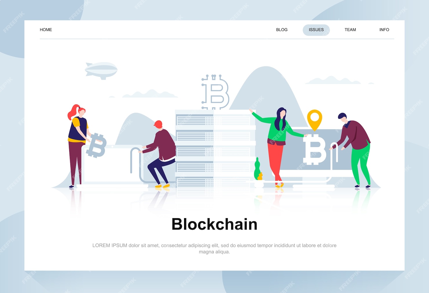 blockchain flat design