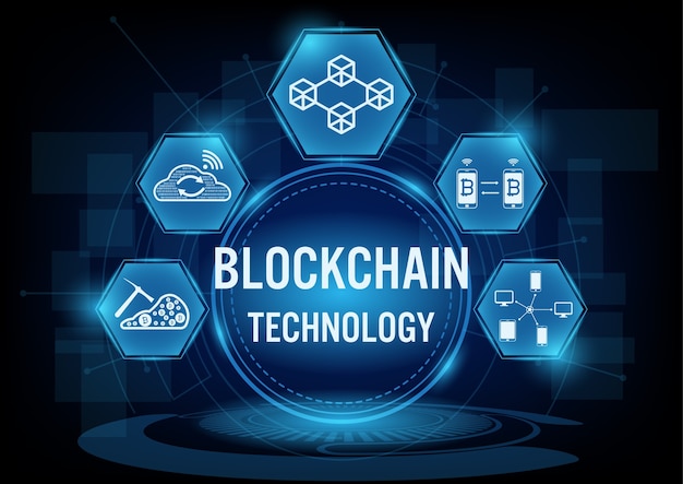 Blockchain technology concept Premium Vector