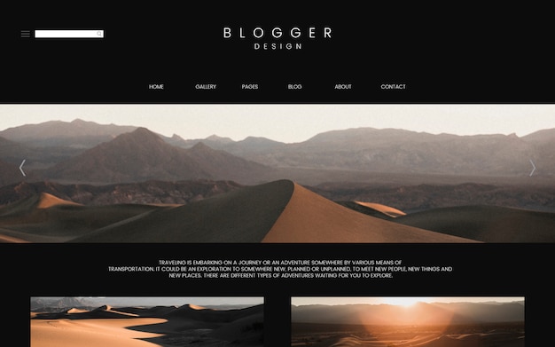 Free Vector Blog main page template Free Vector Blog main page template