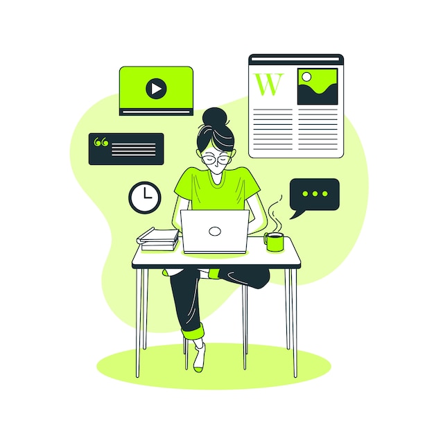 Blogger concept illustration Vector Free Download