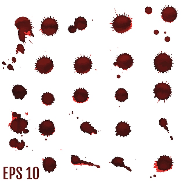 Premium Vector Blood Blot Red Drops Splatter Painted Art