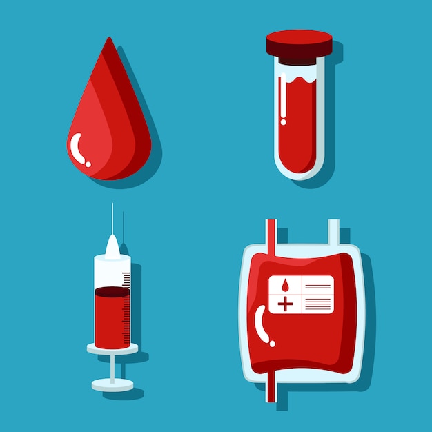 Premium Vector | Blood donation set