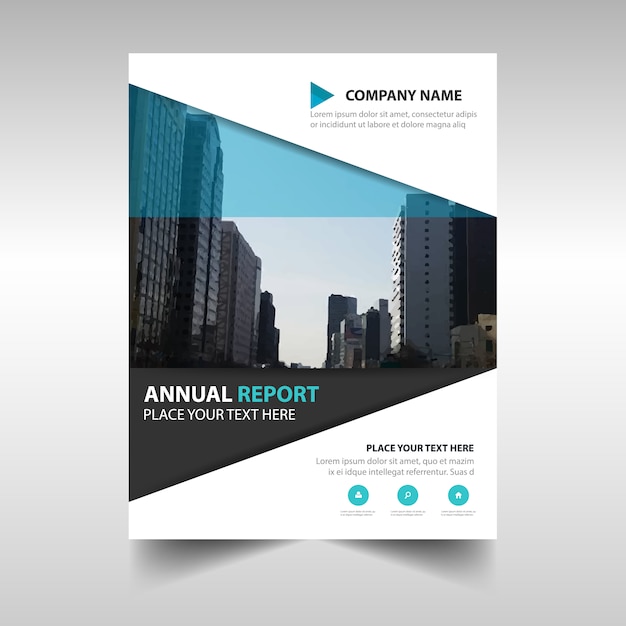 Blue abstract annual report template Vector | Free Download